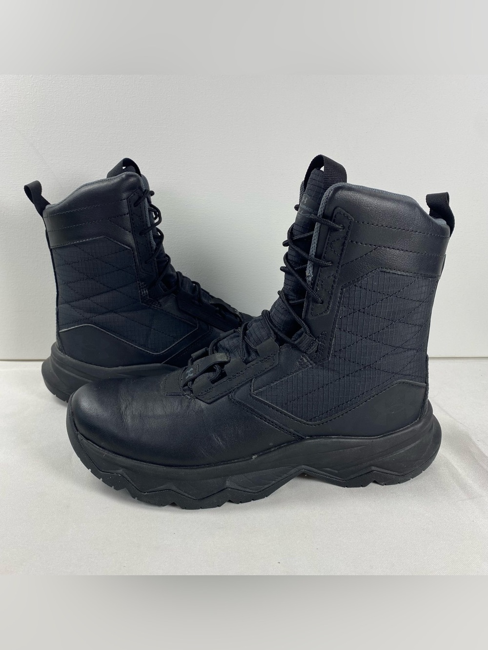Under Armour Stellar G2 Tactical Boots Mens 7.5 Black Leather Waterproof